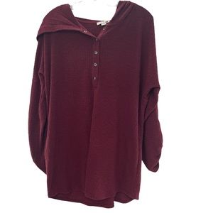 Simply Noelle Women’s Hooded 1/4 Snap Button Pullover Top